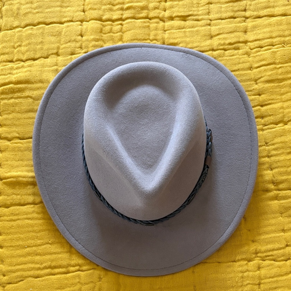 Scala Light Gray Fedora with Dark Braided Band